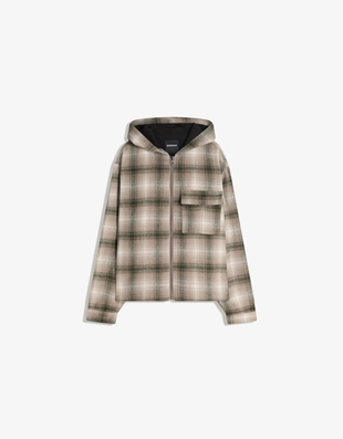 Куртка-рубашка свободного кроя с флисовой подкладкой и принтом- Заказать в России