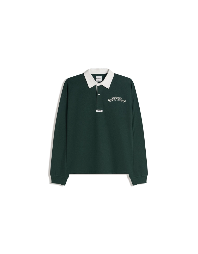 Поло геометрического кроя с длинными рукавами