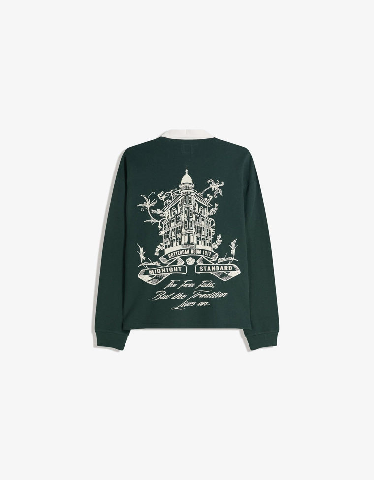 Поло геометрического кроя с длинными рукавами