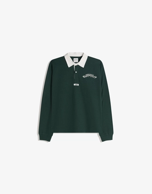 Поло геометрического кроя с длинными рукавами- Заказать в России