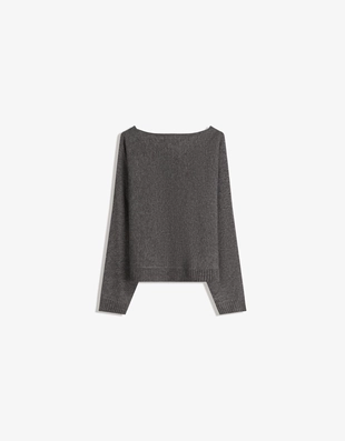 Свитер с вырезом «лодочка» и заклепками- Заказать в России