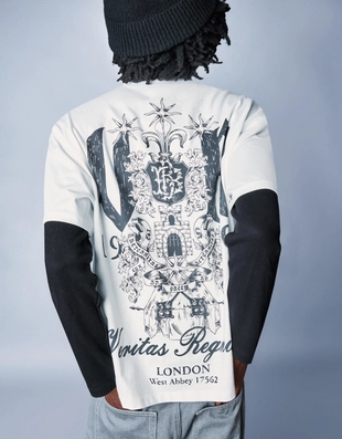 Футболка с короткими рукавами и принтом- Заказать в России