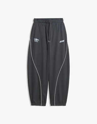 Брюки-бананы из ткани с принтом- Заказать в России