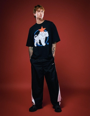 Футболка NTS NUSAR 3000 объемного кроя с короткими рукавами и принтом- Заказать в России