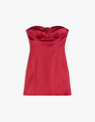 Coral | 5757/710/649 - Bershka Мини-платье из сатина с цветочным принтом