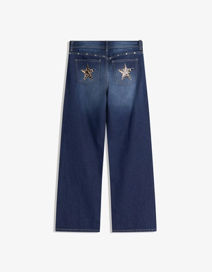 Blue | 5264/534/400 - Bershka Джинсы свободного кроя с заклёпками-звёздами