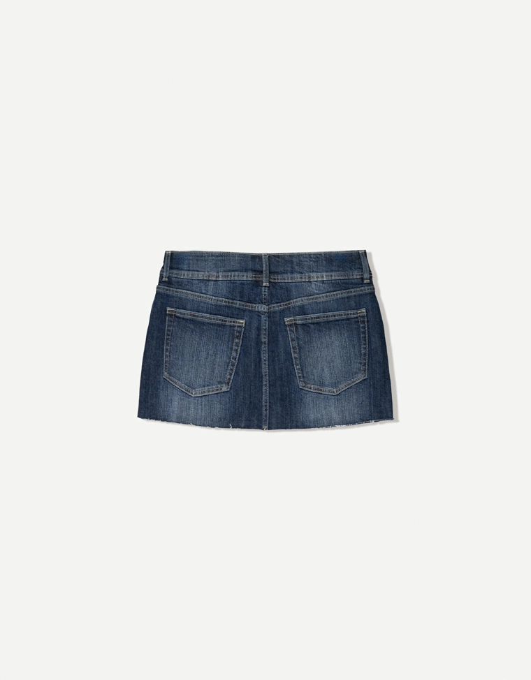 Джинсовая юбка-шорты мини