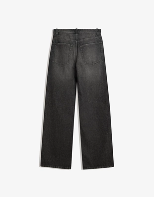 Джинсы прямого кроя с широкими штанинами- Заказать в России