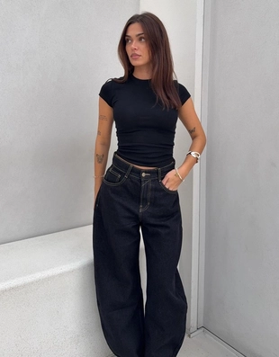 Джинсы BARREL с широкими штанинами- Заказать в России