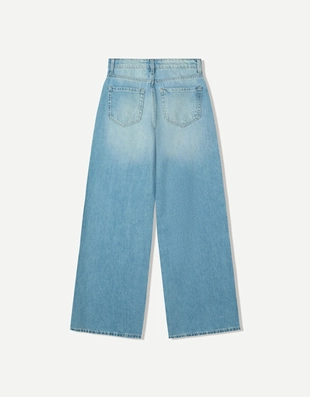 Джинсы с широкими штанинами- Заказать в России