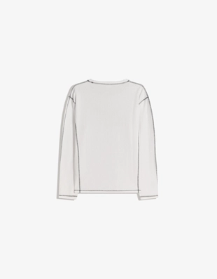 Футболка с длинными рукавами в рубчик с нашивкой- Заказать в России