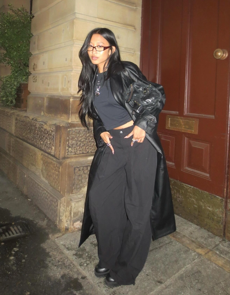 Тренч из искусственной кожи