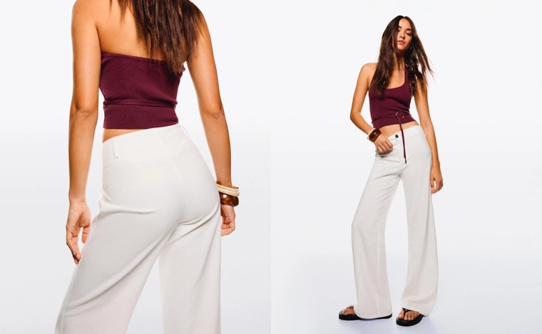 Брюки с широкими штанинами