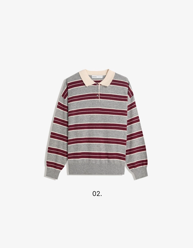 Свитер с воротником поло