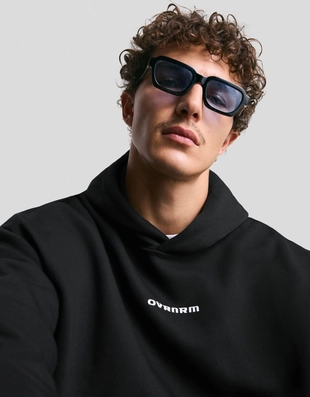 Худи геометрического кроя с принтом- Заказать в России