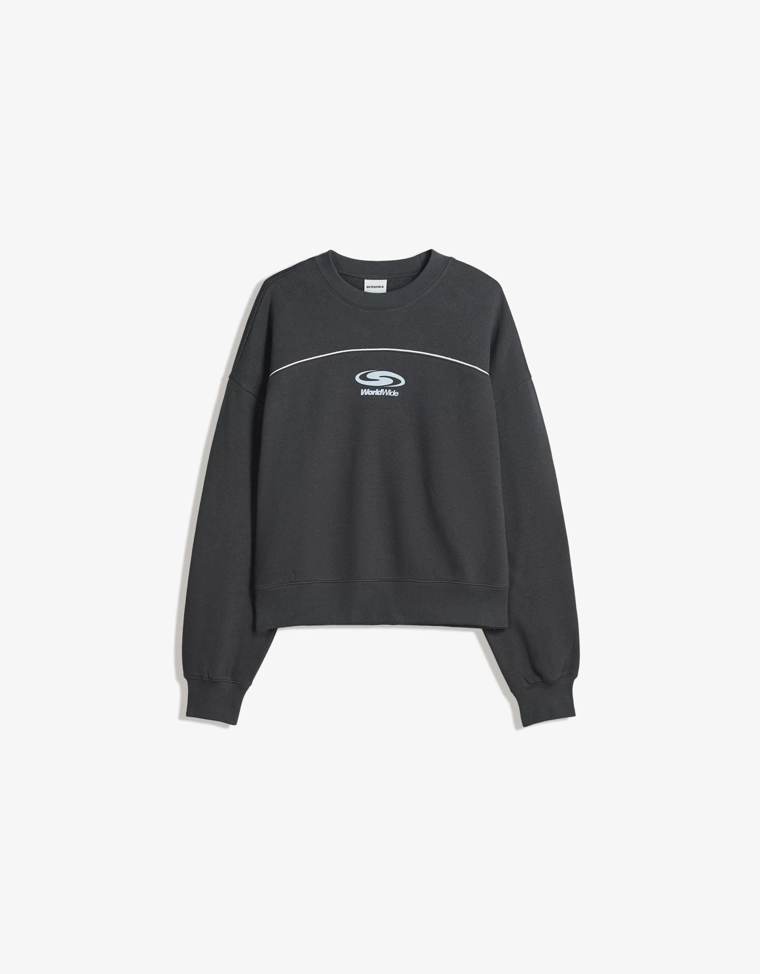 Худи геометрического кроя с принтом