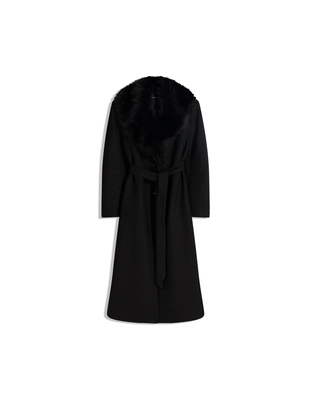 Пальто со съемным воротником из искусственного меха- Заказать в России