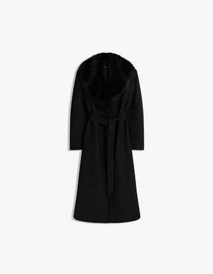 Пальто со съемным воротником из искусственного меха- Заказать в России