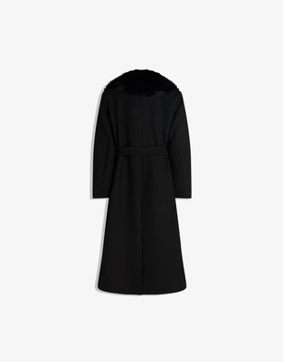 Пальто со съемным воротником из искусственного меха- Заказать в России