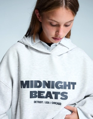 Худи оверсайз с капюшоном и принтом- Заказать в России