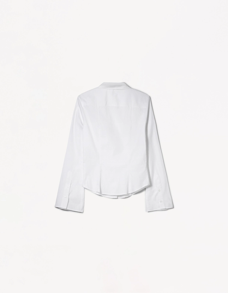 Рубашка облегающего кроя с расклешенными рукавами