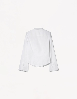 Рубашка облегающего кроя с расклешенными рукавами- Заказать в России