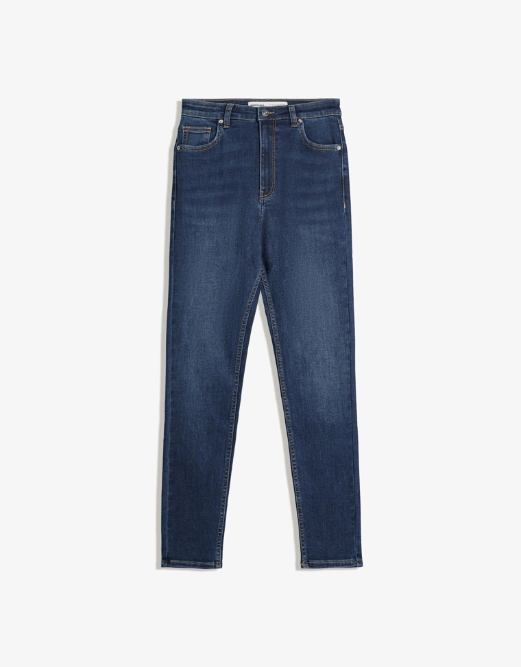 Джинсы скинни из мягкой ткани с высокой посадкой