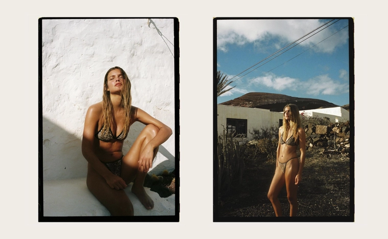 Верх бикини с реверсивным животным принтом