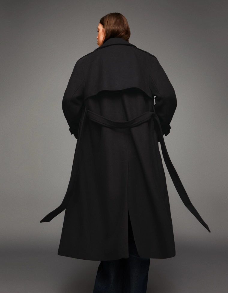 Тренч из шерсти оверсайз