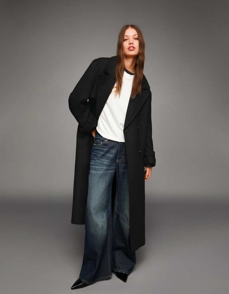 Тренч из шерсти оверсайз