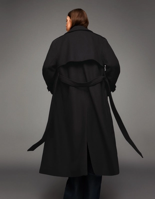 Тренч из шерсти оверсайз- Заказать в России