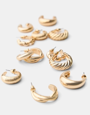 Набор из шести пар серег-колец- Заказать в России