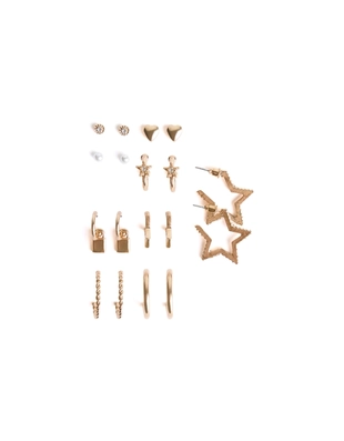 Набор из девяти пар серег со звездами- Заказать в России