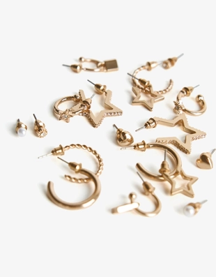 Набор из девяти пар серег со звездами- Заказать в России