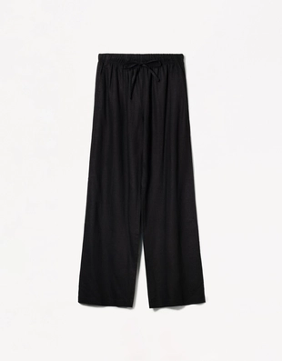 Брюки из смесового льна с эластичным поясом- Заказать в России