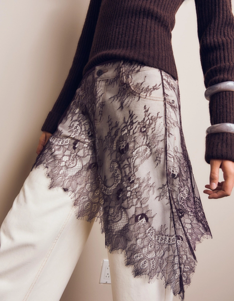 Юбка-парео с кружевом