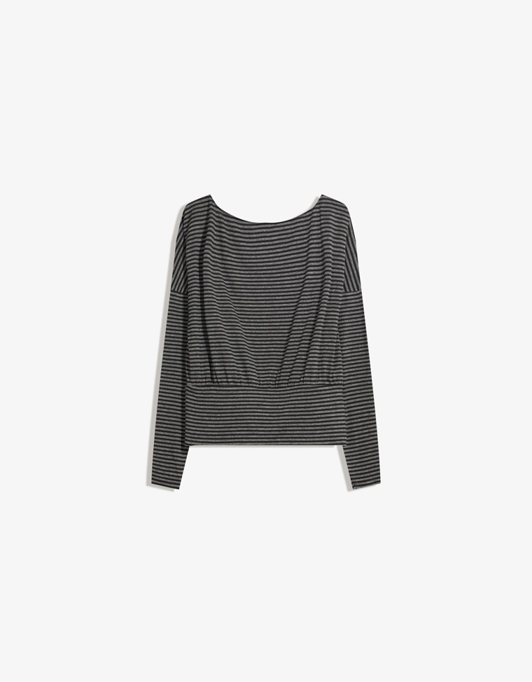 Футболка в полоску с длинными рукавами и поясом