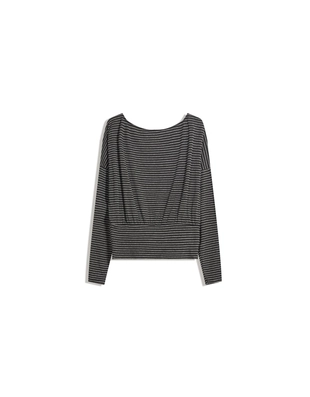 Футболка в полоску с длинными рукавами и поясом- Заказать в России