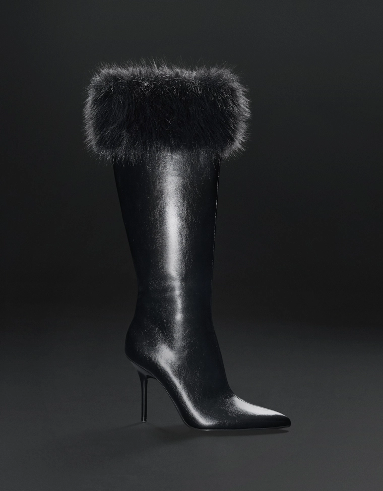 Сапоги на каблуке с мехом