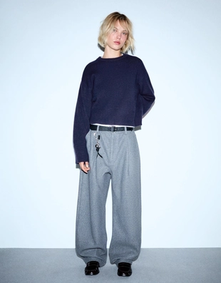 Свитер оверсайз с рифленым низом- Заказать в России