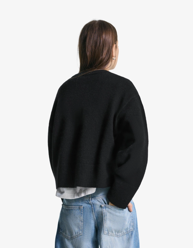 Свитер оверсайз с рифленым низом