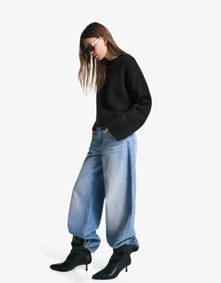 Свитер оверсайз с рифленым низом- Заказать в России