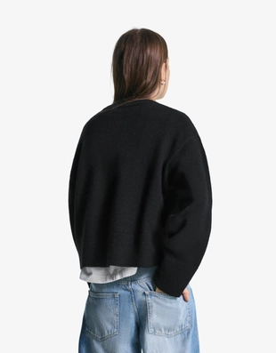 Свитер оверсайз с рифленым низом- Заказать в России