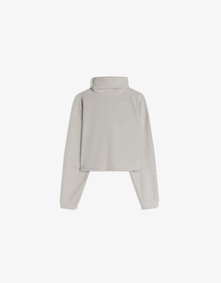 Свитер в рубчик с высоким воротником- Заказать в России