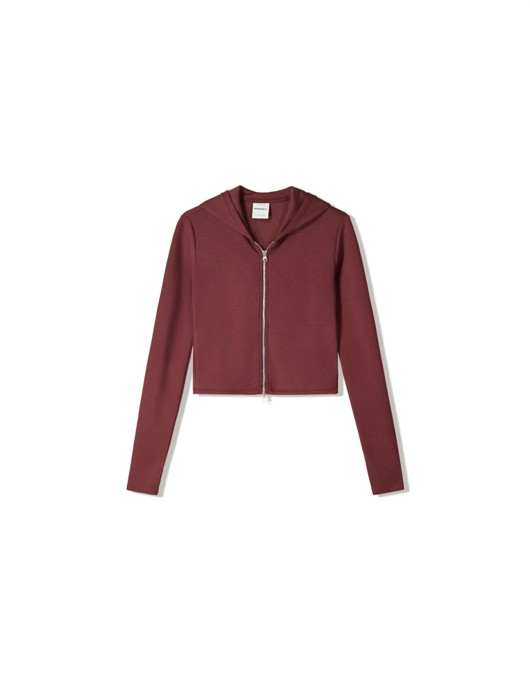 Худи из мягкого модала на молнии с капюшоном