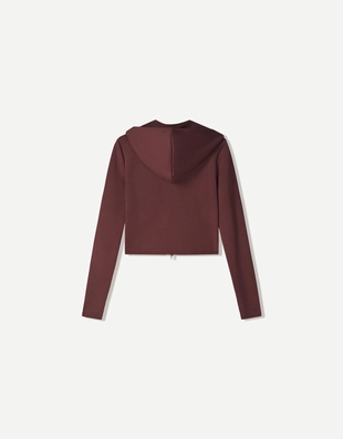 Худи из мягкого модала на молнии с капюшоном- Заказать в России