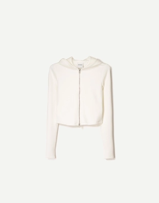 Худи из мягкого модала на молнии с капюшоном- Заказать в России