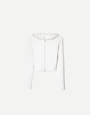 Худи из мягкого модала на молнии с капюшоном- Заказать в России