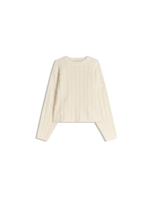 Свитер с узором косы- Заказать в России