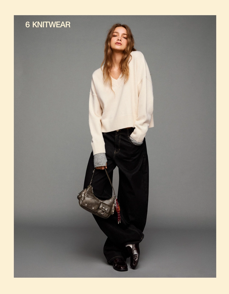 Укороченный джемпер с V-образным вырезом